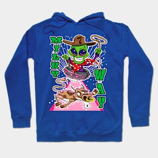 Milky Way Alien Abduction Cow Hoodie